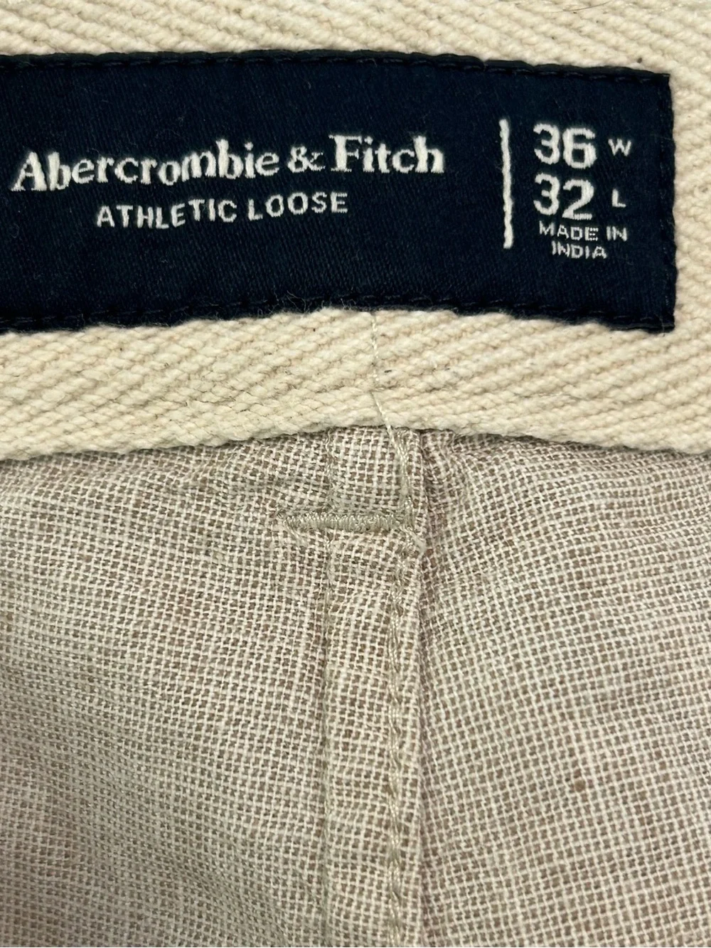 Abercrombie & Fitch Brown Linen Cotton Pants Trousers Size 36 W 32 L Mens